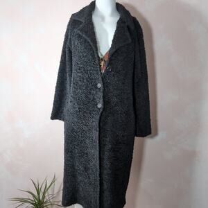 vintage 90s coat, black, clovis usa, medium